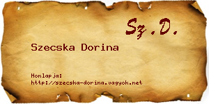 Szecska Dorina névjegykártya
